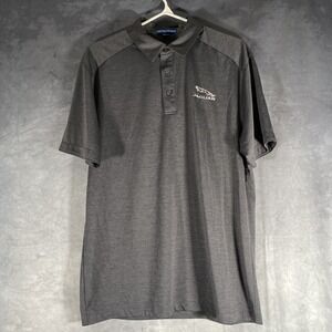 Port Authority Jaguar Mens Polo Shirt Gray Performance Short Sleeve Size M